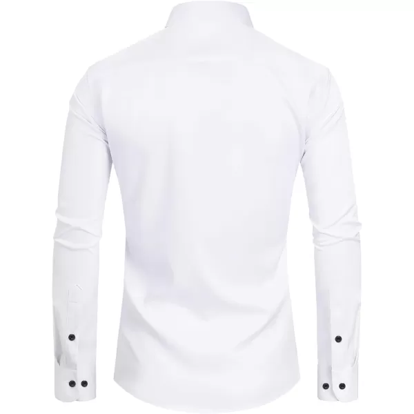 J.VER Men's Tuxedo Shirt Formal Dress Shirt Pleated Long Sleeve Button Down Shirts for Prom Party Wedding