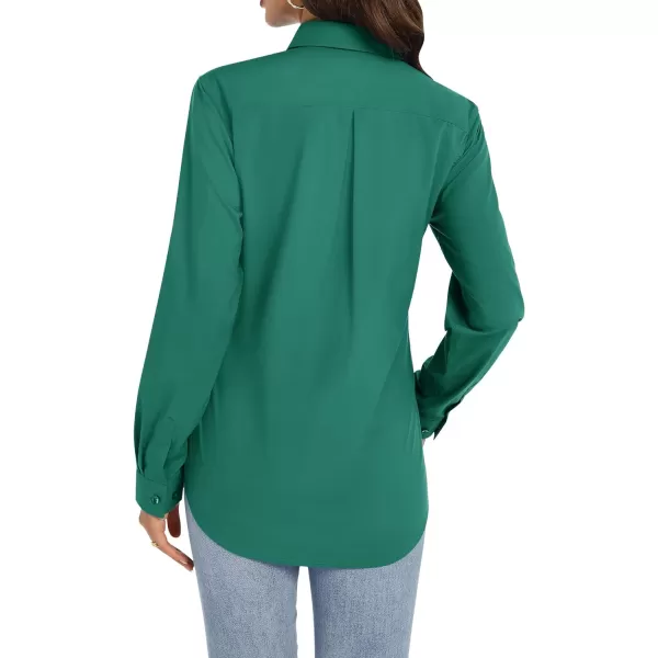 J.VER Womens Button Down Shirt Long Sleeve Dress Shirts Stretch Solid Work Blouse