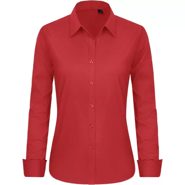 J.VER Womens Button Down Shirt Long Sleeve Dress Shirts Stretch Solid Work Blouse