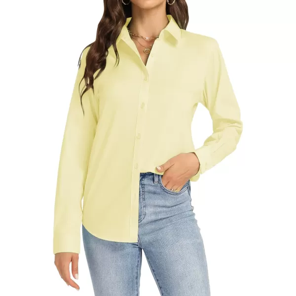J.VER Womens Button Down Shirt Long Sleeve Dress Shirts Stretch Solid Work Blouse