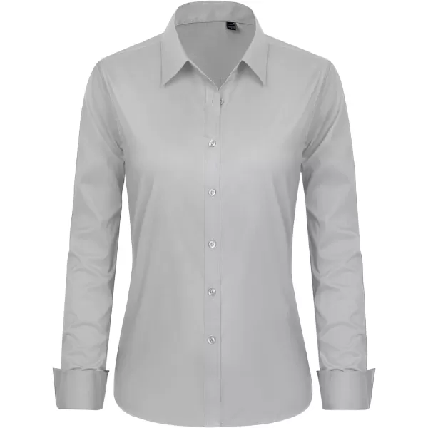 J.VER Womens Button Down Shirt Long Sleeve Dress Shirts Stretch Solid Work Blouse