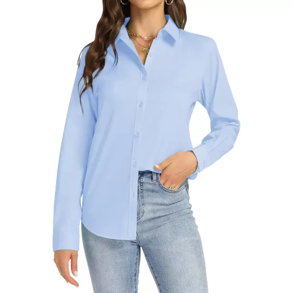 J.VER Womens Button Down Shirt Long Sleeve Dress Shirts Stretch Solid Work Blouse