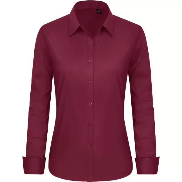 J.VER Womens Button Down Shirt Long Sleeve Dress Shirts Stretch Solid Work Blouse