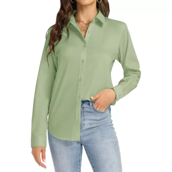 J.VER Womens Button Down Shirt Long Sleeve Dress Shirts Stretch Solid Work Blouse