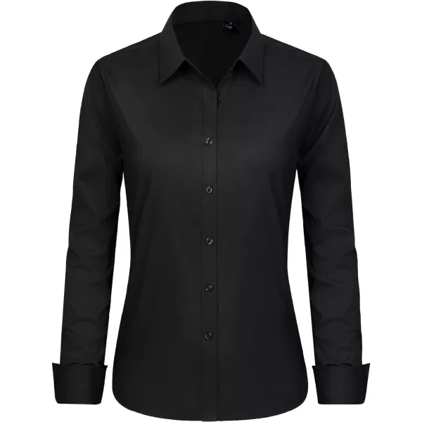 J.VER Womens Button Down Shirt Long Sleeve Dress Shirts Stretch Solid Work Blouse