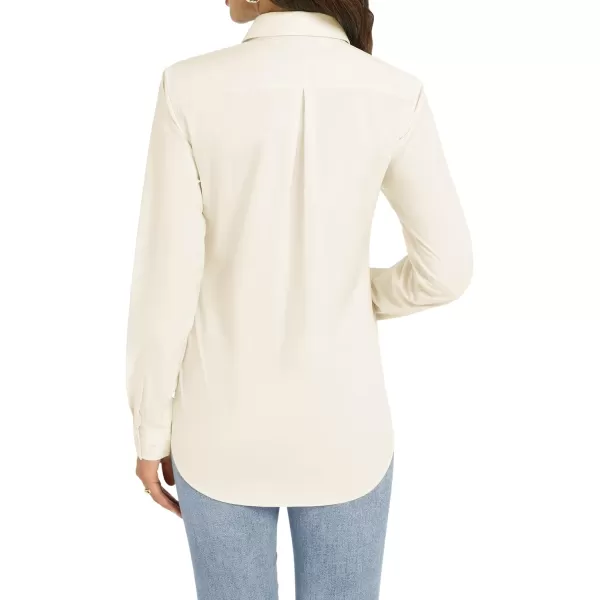 J.VER Womens Button Down Shirt Long Sleeve Dress Shirts Stretch Solid Work Blouse