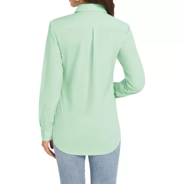 J.VER Womens Button Down Shirt Long Sleeve Dress Shirts Stretch Solid Work Blouse
