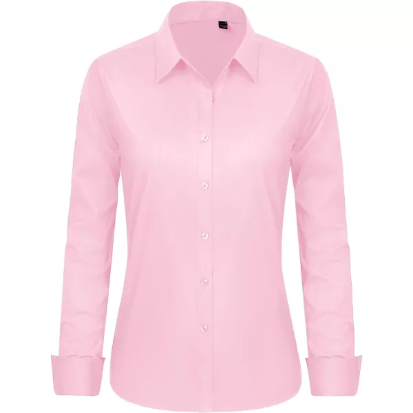 J.VER Womens Button Down Shirt Long Sleeve Dress Shirts Stretch Solid Work Blouse