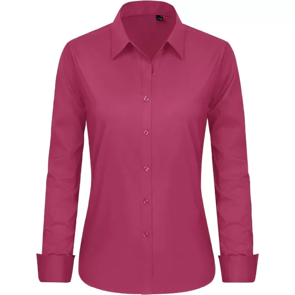 J.VER Womens Button Down Shirt Long Sleeve Dress Shirts Stretch Solid Work Blouse