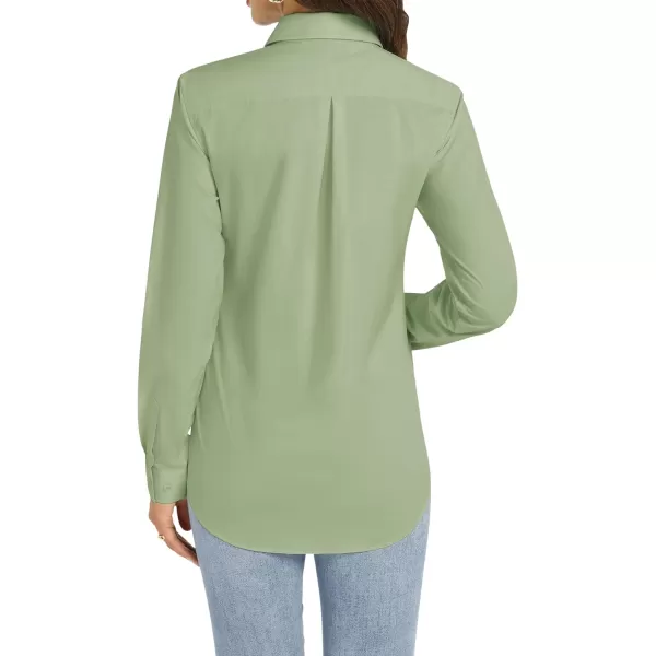 J.VER Womens Button Down Shirt Long Sleeve Dress Shirts Stretch Solid Work Blouse