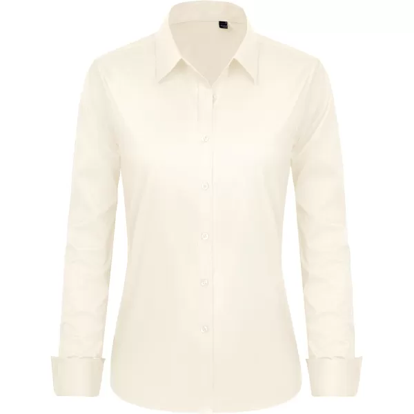 J.VER Womens Button Down Shirt Long Sleeve Dress Shirts Stretch Solid Work Blouse