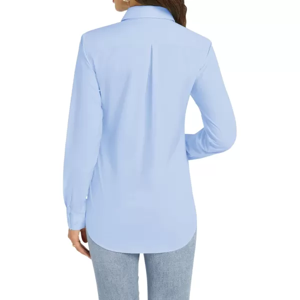 J.VER Womens Button Down Shirt Long Sleeve Dress Shirts Stretch Solid Work Blouse