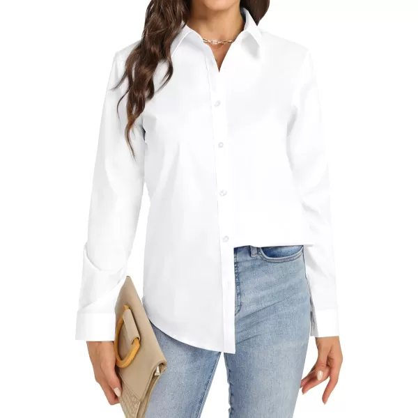 J.VER Womens Button Down Shirt Long Sleeve Dress Shirts Stretch Solid Work Blouse