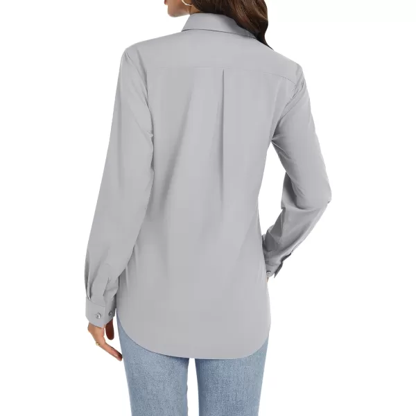 J.VER Womens Button Down Shirt Long Sleeve Dress Shirts Stretch Solid Work Blouse