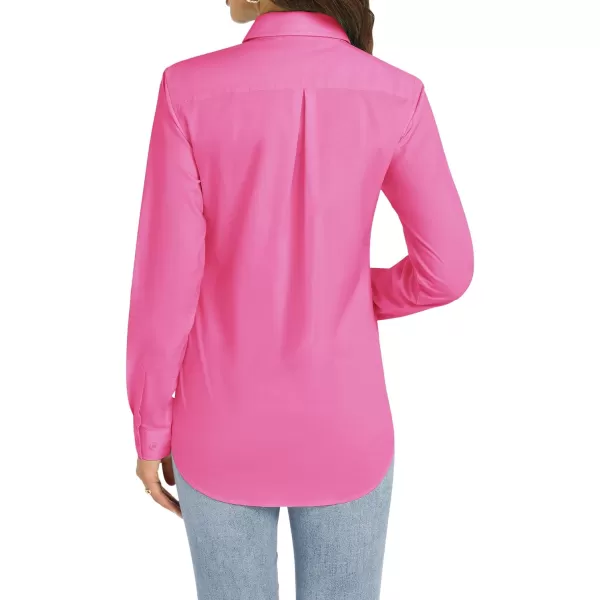 J.VER Womens Button Down Shirt Long Sleeve Dress Shirts Stretch Solid Work Blouse