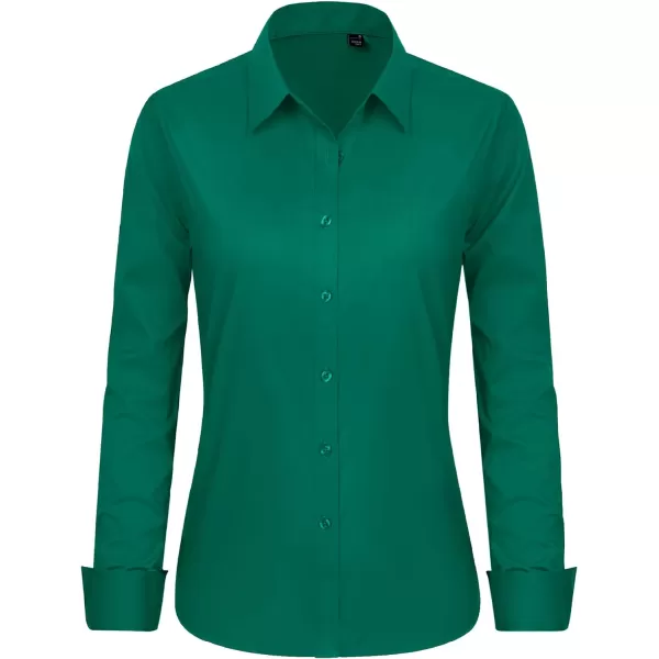 J.VER Womens Button Down Shirt Long Sleeve Dress Shirts Stretch Solid Work Blouse