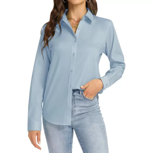 J.VER Womens Button Down Shirt Long Sleeve Dress Shirts Stretch Solid Work Blouse