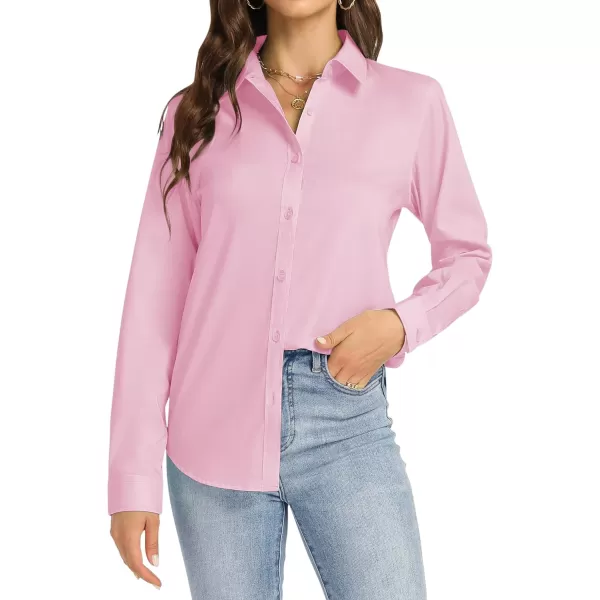 J.VER Womens Button Down Shirt Long Sleeve Dress Shirts Stretch Solid Work Blouse