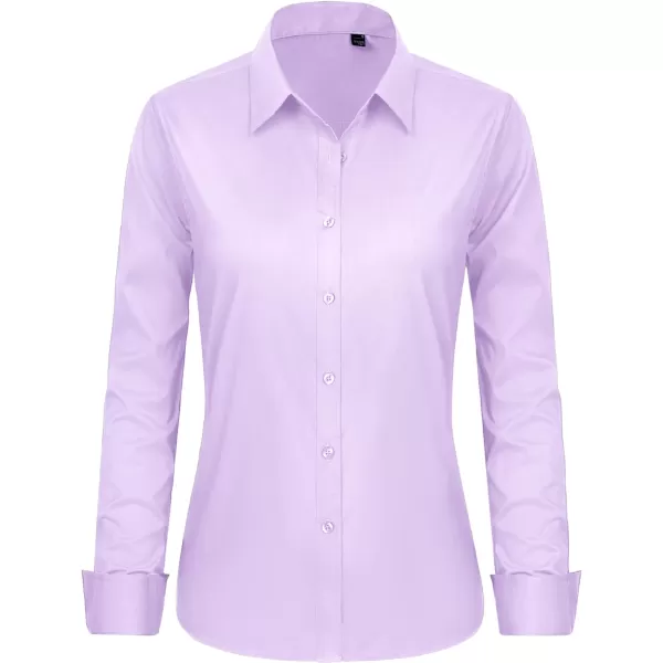 J.VER Womens Button Down Shirt Long Sleeve Dress Shirts Stretch Solid Work Blouse