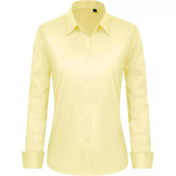 J.VER Womens Button Down Shirt Long Sleeve Dress Shirts Stretch Solid Work Blouse