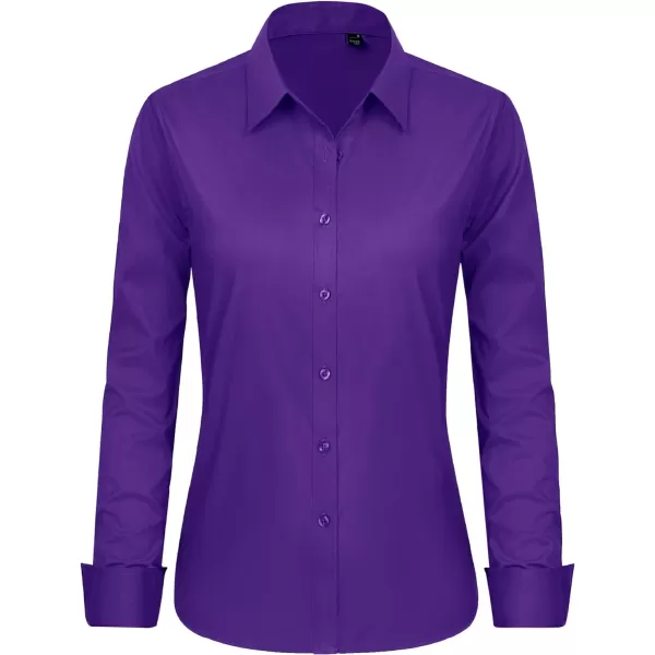 J.VER Womens Button Down Shirt Long Sleeve Dress Shirts Stretch Solid Work Blouse