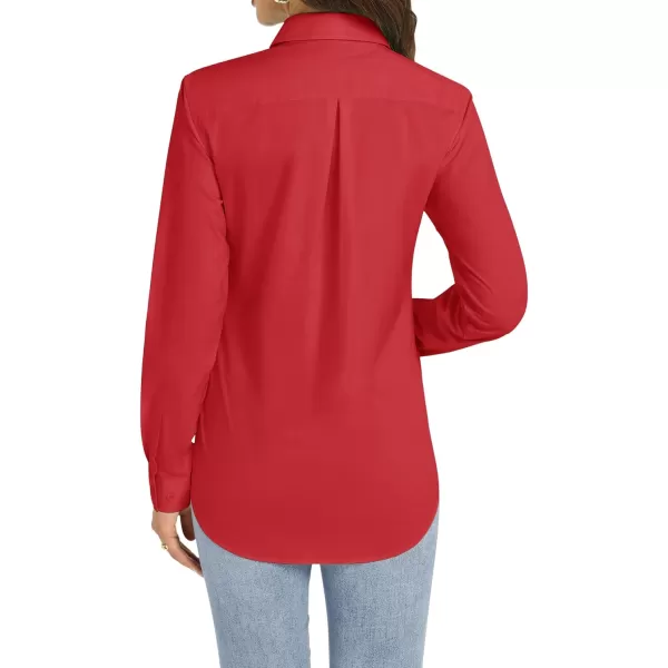 J.VER Womens Button Down Shirt Long Sleeve Dress Shirts Stretch Solid Work Blouse