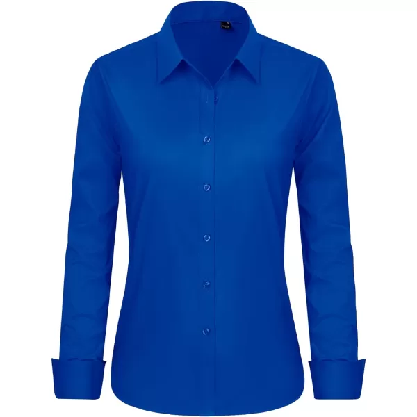 J.VER Womens Button Down Shirt Long Sleeve Dress Shirts Stretch Solid Work Blouse