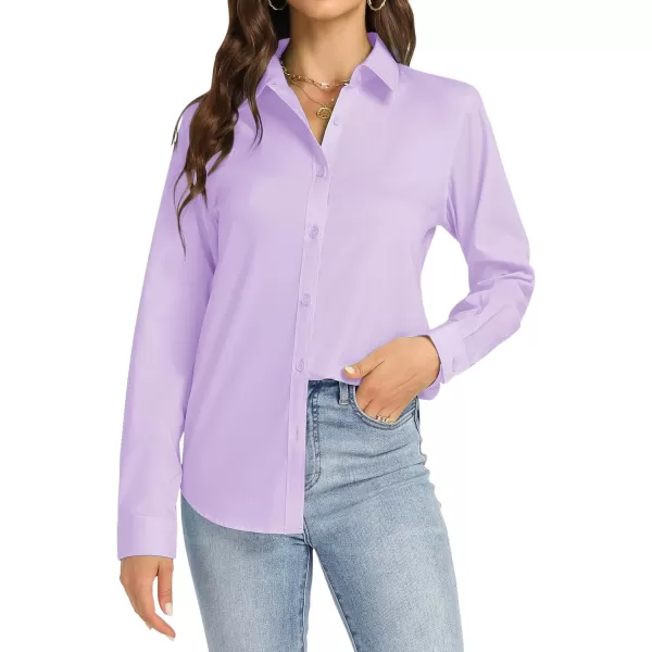 J.VER Womens Button Down Shirt Long Sleeve Dress Shirts Stretch Solid Work Blouse