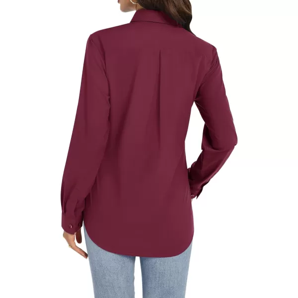 J.VER Womens Button Down Shirt Long Sleeve Dress Shirts Stretch Solid Work Blouse