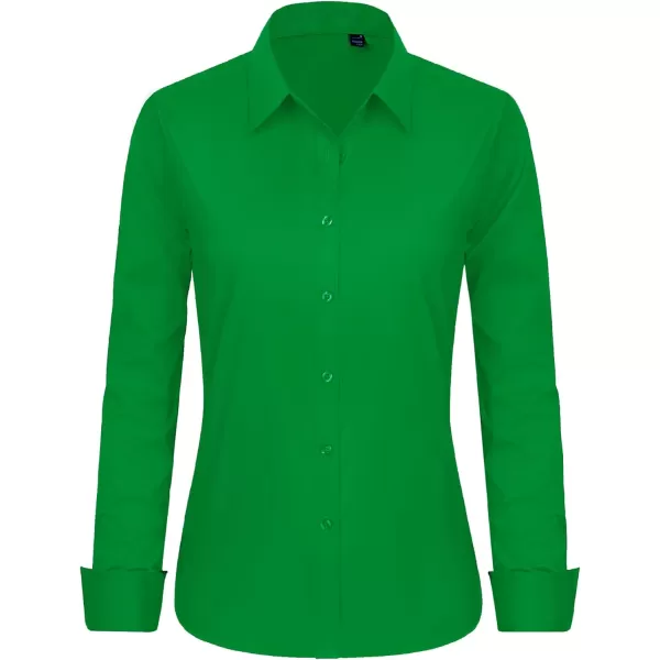J.VER Womens Button Down Shirt Long Sleeve Dress Shirts Stretch Solid Work Blouse
