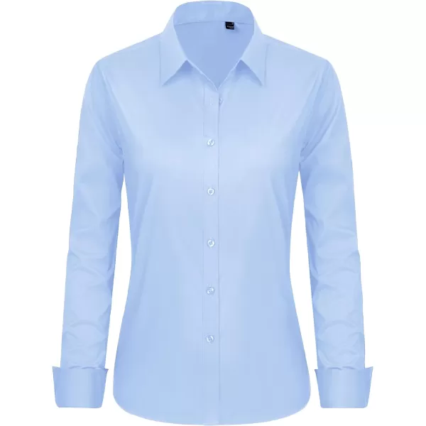 J.VER Womens Button Down Shirt Long Sleeve Dress Shirts Stretch Solid Work Blouse