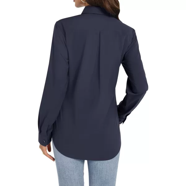 J.VER Womens Button Down Shirt Long Sleeve Dress Shirts Stretch Solid Work Blouse