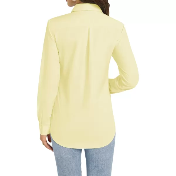 J.VER Womens Button Down Shirt Long Sleeve Dress Shirts Stretch Solid Work Blouse