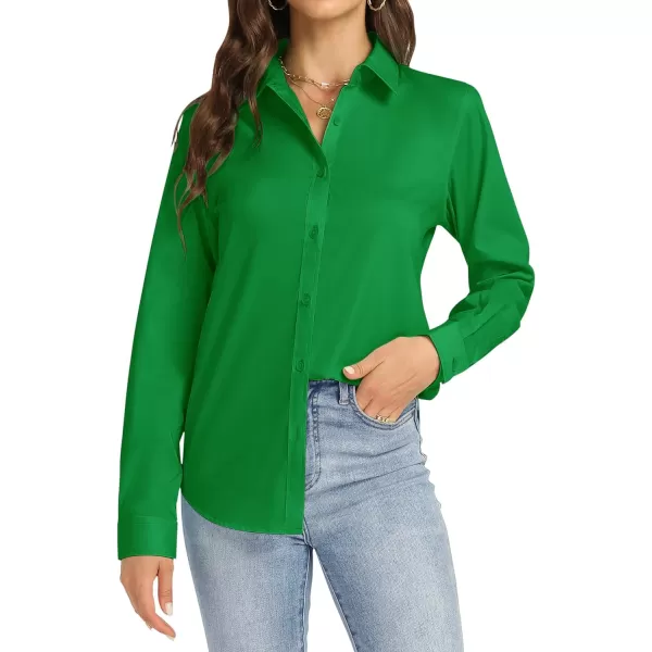 J.VER Womens Button Down Shirt Long Sleeve Dress Shirts Stretch Solid Work Blouse