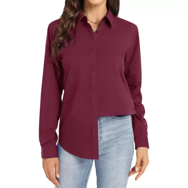 J.VER Womens Button Down Shirt Long Sleeve Dress Shirts Stretch Solid Work Blouse