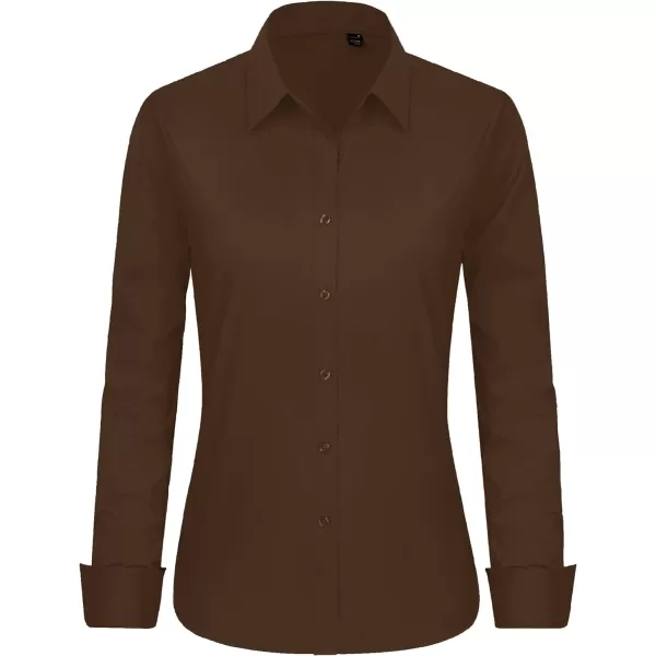 J.VER Womens Button Down Shirt Long Sleeve Dress Shirts Stretch Solid Work Blouse