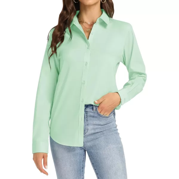 J.VER Womens Button Down Shirt Long Sleeve Dress Shirts Stretch Solid Work Blouse