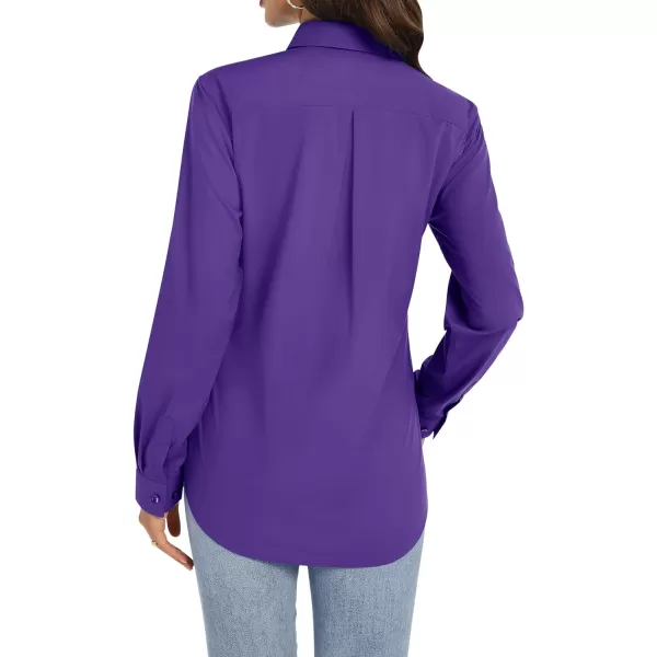 J.VER Womens Button Down Shirt Long Sleeve Dress Shirts Stretch Solid Work Blouse