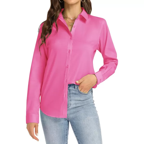 J.VER Womens Button Down Shirt Long Sleeve Dress Shirts Stretch Solid Work Blouse