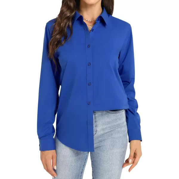 J.VER Womens Button Down Shirt Long Sleeve Dress Shirts Stretch Solid Work Blouse