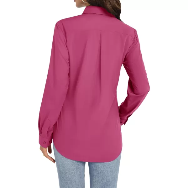 J.VER Womens Button Down Shirt Long Sleeve Dress Shirts Stretch Solid Work Blouse