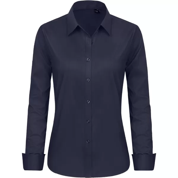 J.VER Womens Button Down Shirt Long Sleeve Dress Shirts Stretch Solid Work Blouse