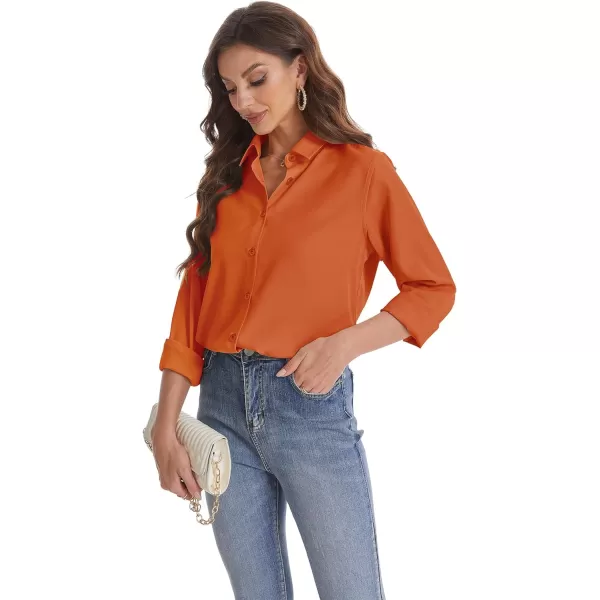 J.VER Womens Button Down Shirt Long Sleeve Wrinkle Free Lightweight Solid Chiffon Dress Shirts Work Blouse