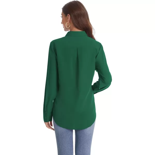 J.VER Womens Button Down Shirt Long Sleeve Wrinkle Free Lightweight Solid Chiffon Dress Shirts Work Blouse