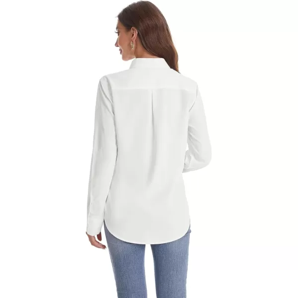 J.VER Womens Button Down Shirt Long Sleeve Wrinkle Free Lightweight Solid Chiffon Dress Shirts Work Blouse
