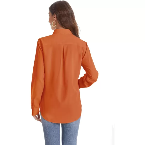 J.VER Womens Button Down Shirt Long Sleeve Wrinkle Free Lightweight Solid Chiffon Dress Shirts Work Blouse
