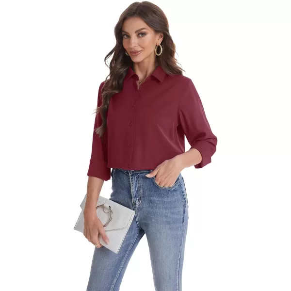J.VER Womens Button Down Shirt Long Sleeve Wrinkle Free Lightweight Solid Chiffon Dress Shirts Work Blouse