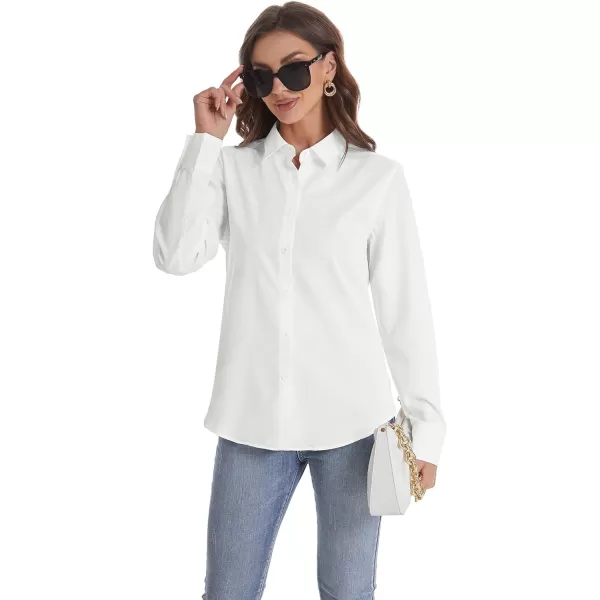J.VER Womens Button Down Shirt Long Sleeve Wrinkle Free Lightweight Solid Chiffon Dress Shirts Work Blouse