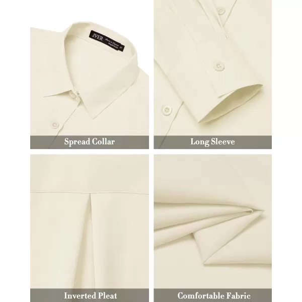J.VER Womens Button Down Shirt Long Sleeve Wrinkle Free Lightweight Solid Chiffon Dress Shirts Work Blouse
