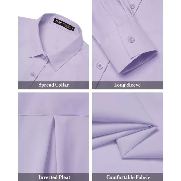 J.VER Womens Button Down Shirt Long Sleeve Wrinkle Free Lightweight Solid Chiffon Dress Shirts Work Blouse
